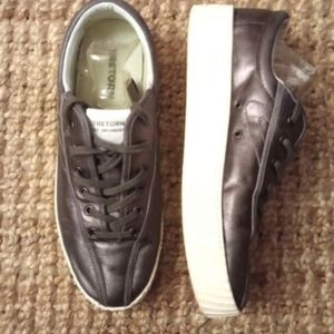 Tretorn Platform Metallic Pewter Women Sneakers